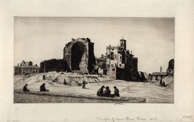 Templos de Vênus e Roma, Roma (drypoint) de Job Nixon