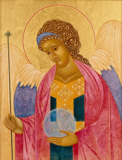 Arcanjo Miguel, 2003 (têmpera de ovo e ouro de 24 quilates sobre madeira) de Jodi Simmons