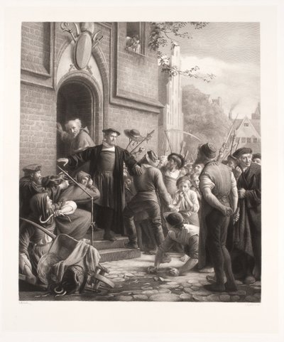 O bispo Rønnow é defendido por Hans Tausen contra os ataques das pessoas comuns de Joel Ballin