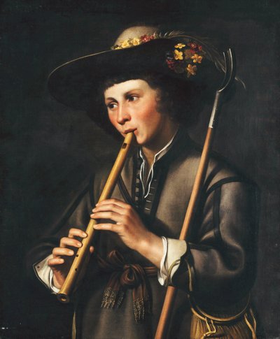 Um pastor tocando canos de Johan Baeck