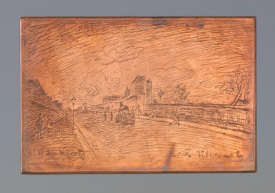 Saindo da Casa Cochin de Johan Barthold Jongkind (signed by artist)
