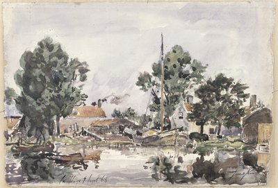 Um canal em Haia, 1868 de Johan Barthold Jongkind