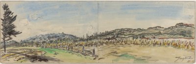 Campo perto de Brezins, entre Grenoble e Vienne de Johan Barthold Jongkind