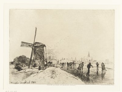 Vista de Maassluis
Vue de la ville de Maaslins (Hollande) (título da série) de Johan Barthold Jongkind