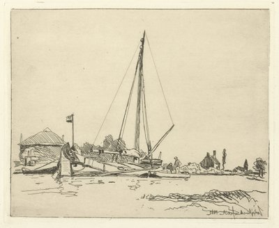 O navio atracado
Seis rostos holandeses (título da série) de Johan Barthold Jongkind