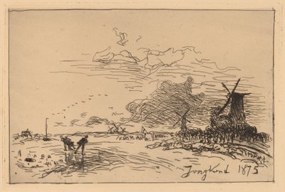 Holland Canal, perto de Rotterdam (Canal de Hollande, pres de Rotterdam (Hiver)) de Johan Barthold Jongkind