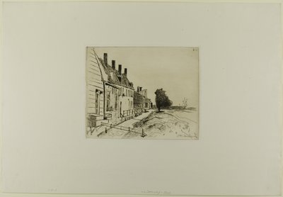 Casas ao longo do canal, de Livro de seis gravuras, vistas da Holanda de Johan Barthold Jongkind