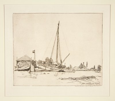 La Barque amar?e (O Barco Amarrado) de Johan Barthold Jongkind