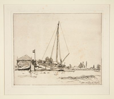 La Barque amarr?e (O Barco Ancorado) de Johan Barthold Jongkind