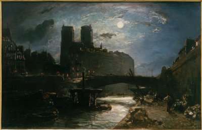 Notredame de Paris ao luar de Johan Barthold Jongkind