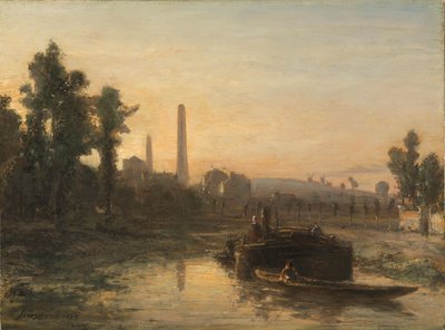 River View na França, possivelmente perto de Pontoise de Johan Barthold Jongkind