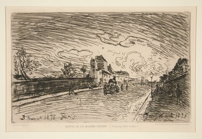 Saída da Casa de Cochim (Faubourg Saint-Jacques) de Johan Barthold Jongkind