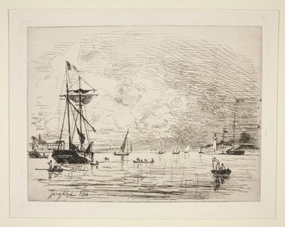 Saída do Porto de Honfleur de Johan Barthold Jongkind