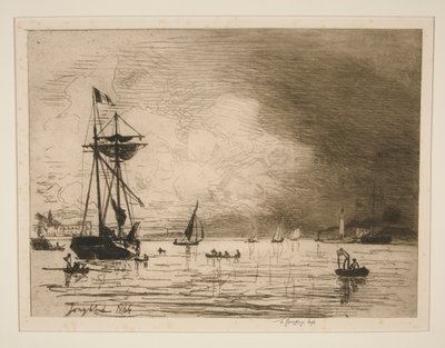 Sortie du Port de Honfleur (Saída do Porto de Honfleur) de Johan Barthold Jongkind