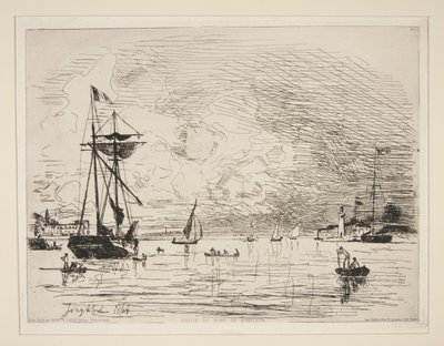 Sortie du Port de Honfleur (Saída do Porto de Honfleur) de Johan Barthold Jongkind