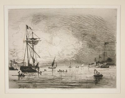 Sortie du Port de Honfleur (Saída do Porto de Honfleur) de Johan Barthold Jongkind