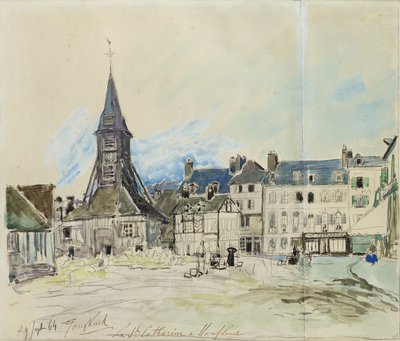 A Igreja de Sainte-Catherine, Honfleur, 1864 de Johan Barthold Jongkind