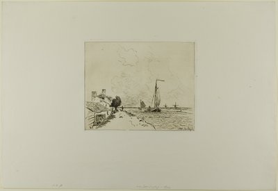 Os dois barcos à vela, de Livro de seis gravuras, vistas da Holanda de Johan Barthold Jongkind
