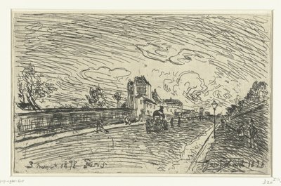 Saída do Hospital Cochin (Faubourg Saint-Jacques, Paris) de Johan Barthold Jongkind