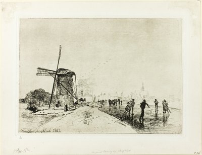 Vista da cidade de Maassluis de Johan Barthold Jongkind