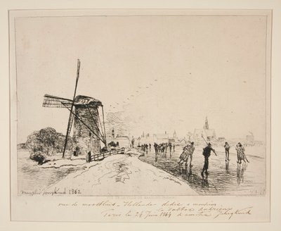 Vista da cidade de Maaslins (Holanda) de Johan Barthold Jongkind