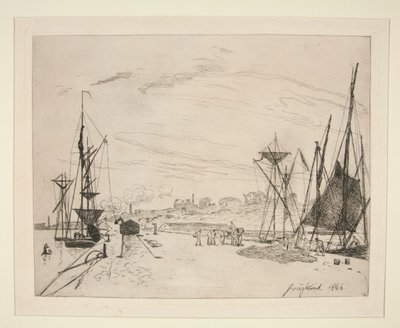 Vista do Porto para a Ferrovia? Honfleur (Vista do Porto da Ferrovia em Honfleur) de Johan Barthold Jongkind