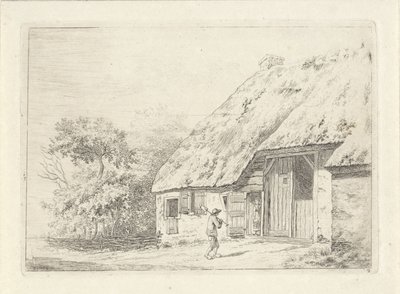 Homem com uma pá numa casa de campo de Johan Christiaan Willem Safft