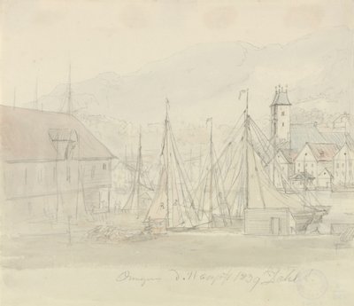 Porto de Bergen de Johan Christian Dahl