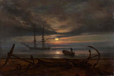 Costa dinamarquesa ao luar de Johan Christian Dahl