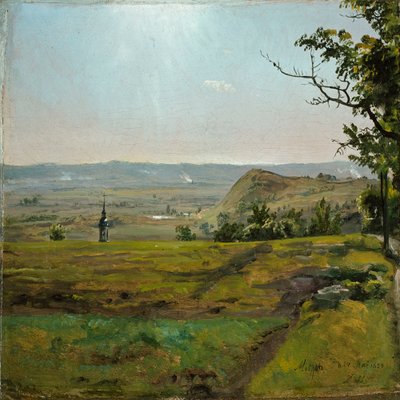 Campos verdes perto de Meissen. Estudo de Johan Christian Dahl