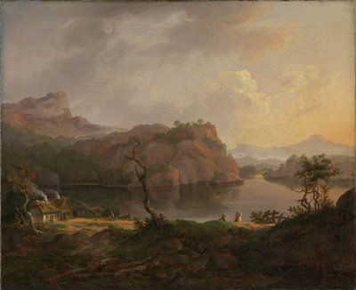 Paisagem nórdica com uma árvore morta de Johan Christian Dahl