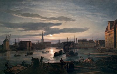 Norueguês:  Copenhagen Harbour ao Luar Copenhagen Harbour ao Luar de Johan Christian Dahl