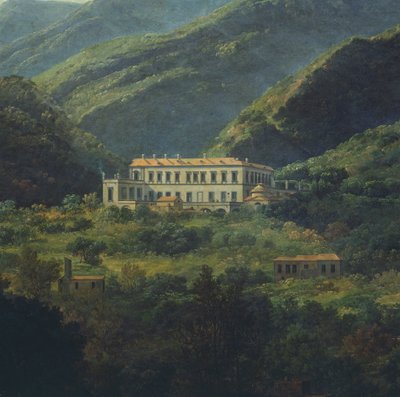 O Palácio Real de Quisisisana, perto de Nápoles, por Johan Christian Clausen Dahl (1788-1857), Itália de Johan Christian Dahl