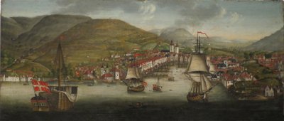 Vista do porto de Bergen de Johan Christian Dahl