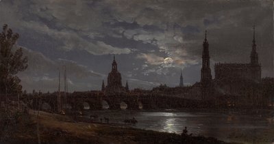 Vista de Dresden ao luar de Johan Christian Dahl