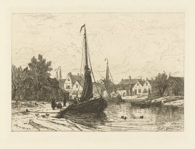 Vista do porto de Spakenburg de Johan Conrad Greive