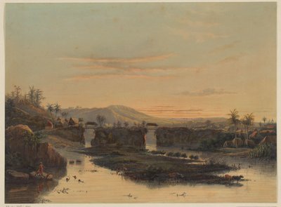Vista dos arredores de Batavia
Paisagem na periferia de Batavian (título sobre o objecto) de Johan Conrad Greive