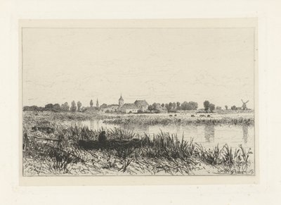 Vista de um rio perto de Bemmel de Johan Conrad Greive
