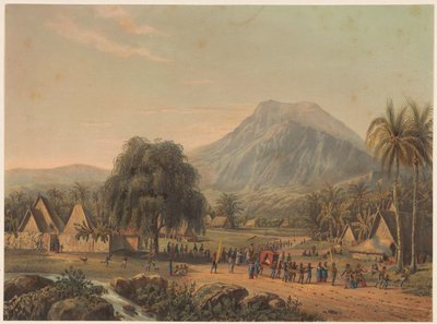 Procissão de casamento no sopé do Monte Salak em Java Procissão de casamento no vale do Salak (título no objeto) de Johan Conrad Greive