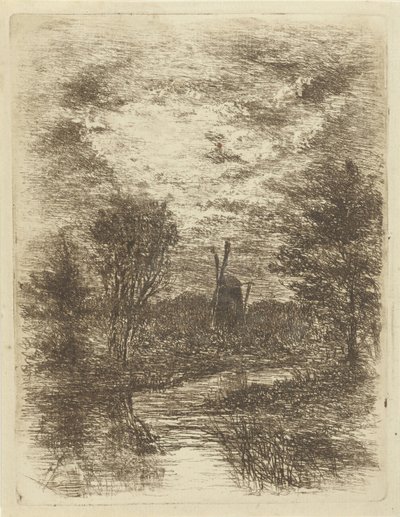 paisagem com moinho de Johan Frederik Croockewit