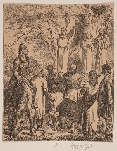 Ansgar prega o cristianismo de Johan Frederik Rosenstand
