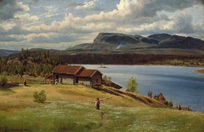 Pequena propriedade com a vida quotidiana de Johan Fredrik Eckersberg