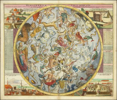 Hemisphaerium Coeli Boreale in quo Fixarum loca secundum Eclipticae ductum ad anum 1730 de Johan Gabriel Doppelmayr