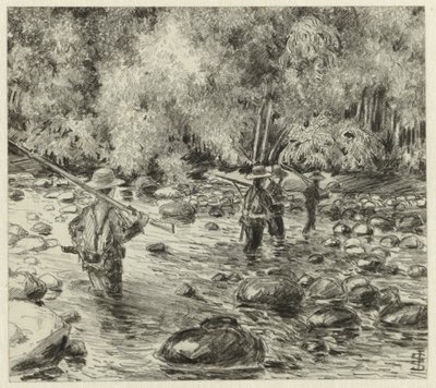 Soldados a vaguear pelo rio de Johan Gerard Sinia