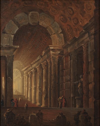 A Vaulted Staircase, c.1783 (óleo sobre tela) de Johan Gottlob Brusell