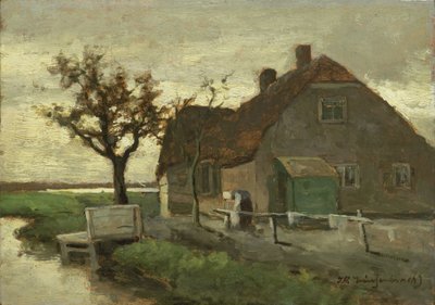 Casa de fazenda em um canal de Johan Hendrik Weissenbruch