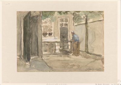 Vista de um pátio do estúdio do artista na Kazernestraat em Haia de Johan Hendrik Weissenbruch