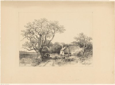 Paisagem com casa de campo de Johan Hendrik Weissenbruch