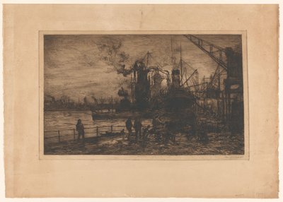 Vista do porto de Roterdão de Johan Hendrik van Mastenbroek (signed by artist)
