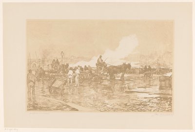 Vista do porto em Roterdão de Johan Hendrik van Mastenbroek (signed by artist)